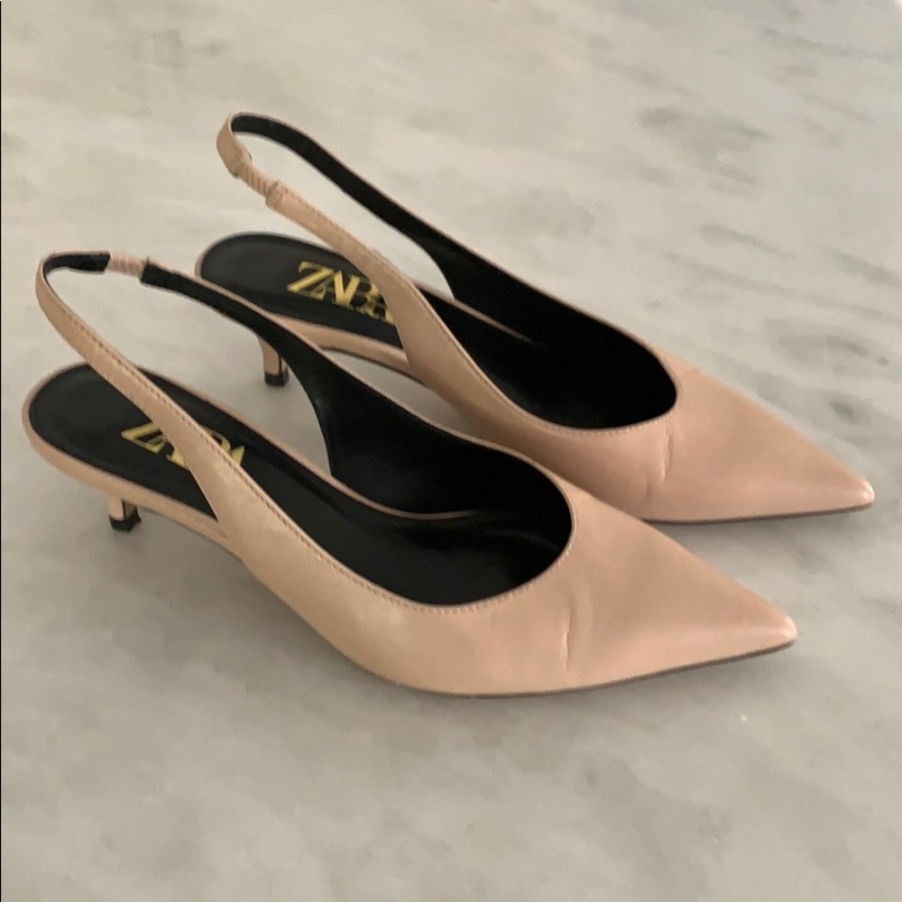 Zara Kitten slung back heels